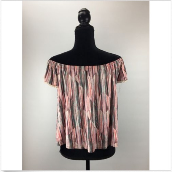LUSH Women’s XL Off the Shoulder Blouse Stripes - Picture 7 of 7
